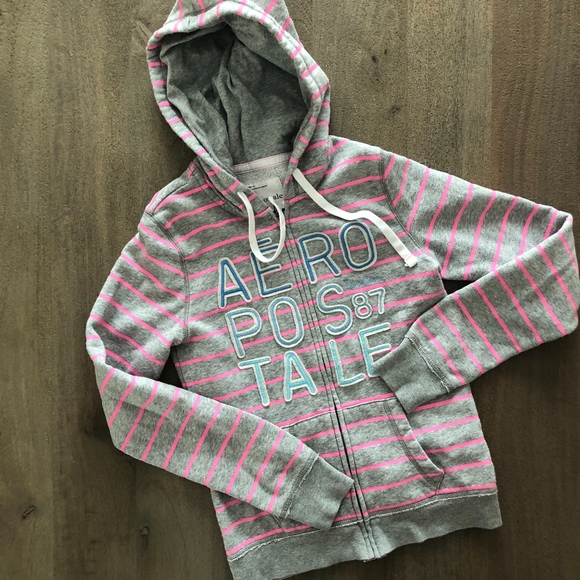 Aeropostale Full Zip Striped Hoodie -C5 - Picture 1 of 5